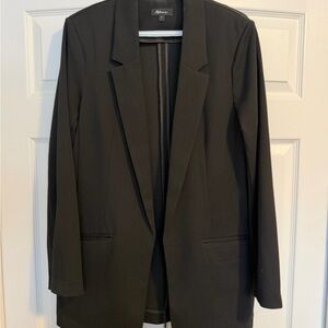Reitmans Black Longline Open-Front Blazer